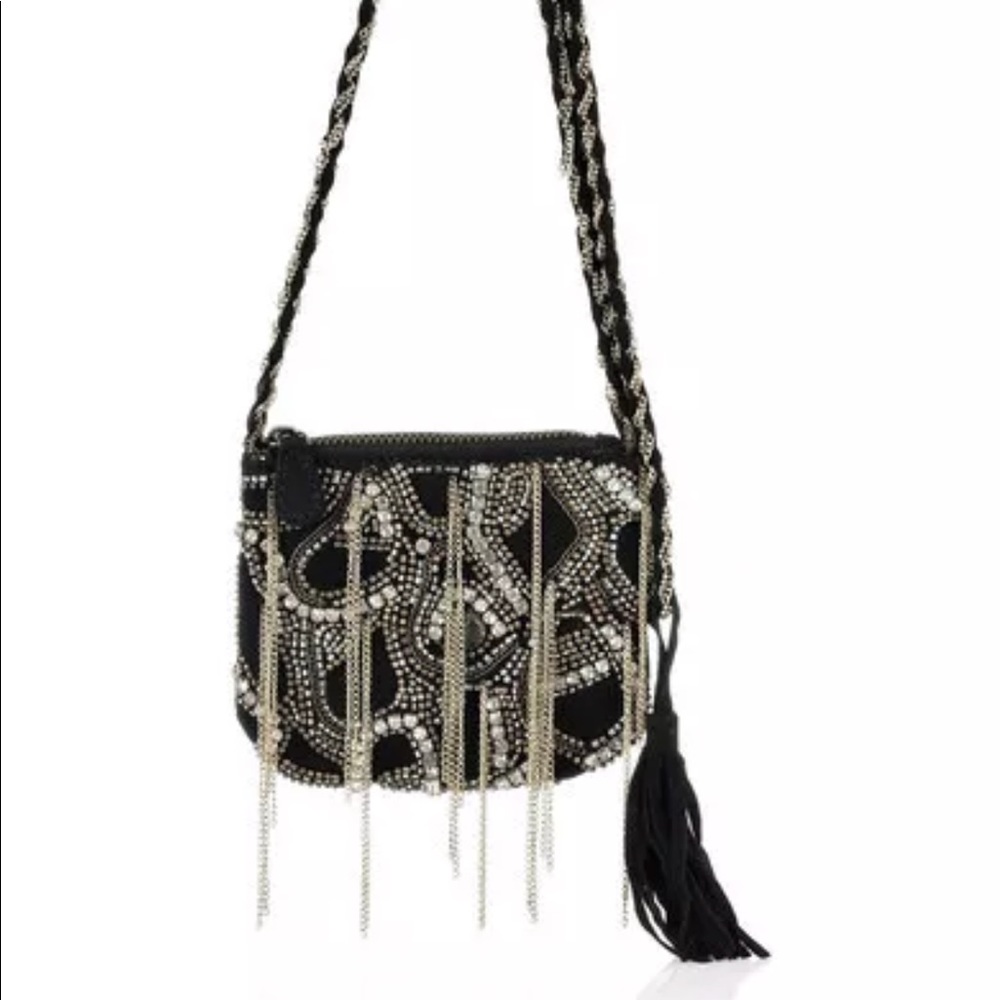ANTIK BATIK black leather mini pouch bag purse